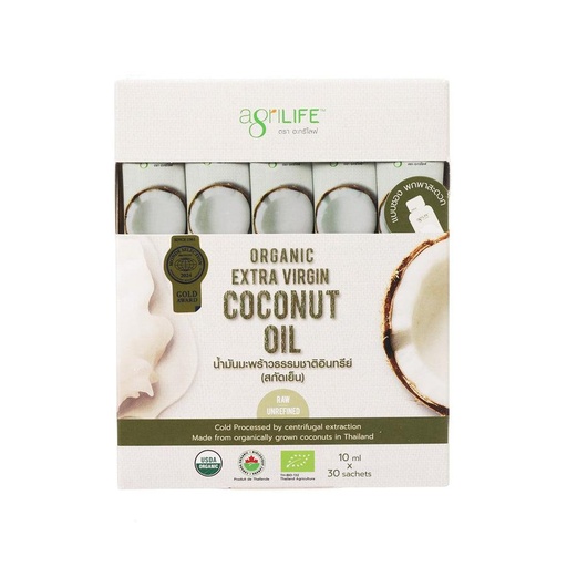 AGRILIFE Organic Extra Virgin Coconut Oil – Easy Pack (30 x 10mL)